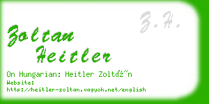 zoltan heitler business card